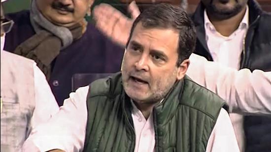 Congress leader Rahul Gandhi told the Lok Sabha that the Opposition must be allowed to speak about the murder that was committed in Lakhimpur Kheri on October 3 (PTI)