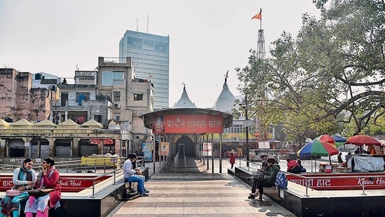 A view of the Hanuman Temple complex at CP, which was declared a ‘no-beggar zone’. (Sanchit Khanna/HT)
