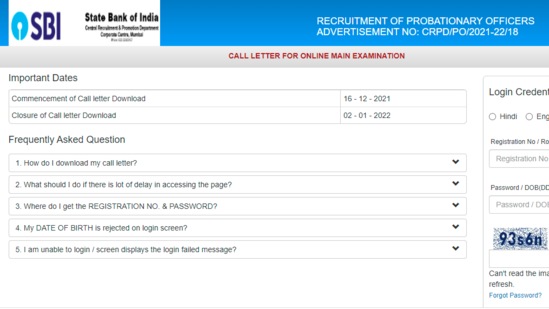 SBI PO Main Admit Cards 2021-22 Released, Direct Link To Download Hall ...