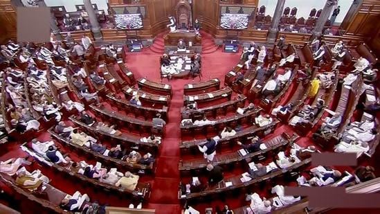 Rajya Sabha in session during the winter session of Parliament, in New Delhi on Thursday. (PTI)