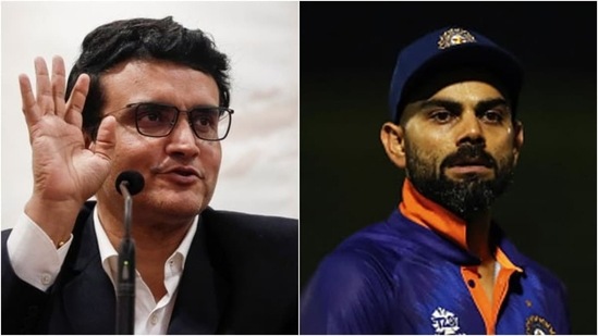 BCCI President Sourav Ganguly (L) and Virat Kohli.(AP/PTI)