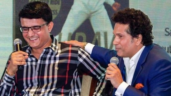 Sachin Tendulkar (R) and Sourav Ganguly(PTI)