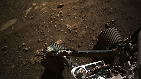 An image released by Nasa shows the Perseverance rover at its new home, on the Jezero Crater.&nbsp;( AFP File Photo)