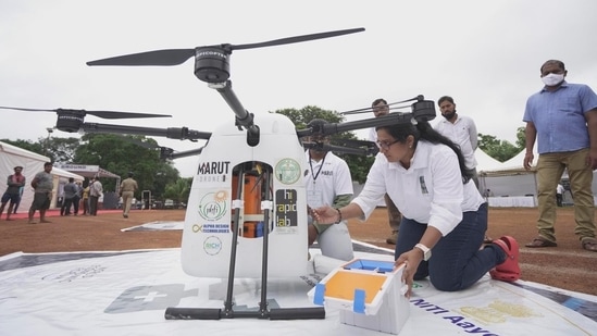 SKY BRIDGE is based on heavy payload, long range drone paired to a custom developed modular temperature-controlled box (patent pending) platform that can safely and reliably deliver multiple medical payloads simultaneously and improve access to vaccines, lab samples and possibly on demand medical products to primary health centres and sub-centre’s in rural, remote, and hard to reach areas.