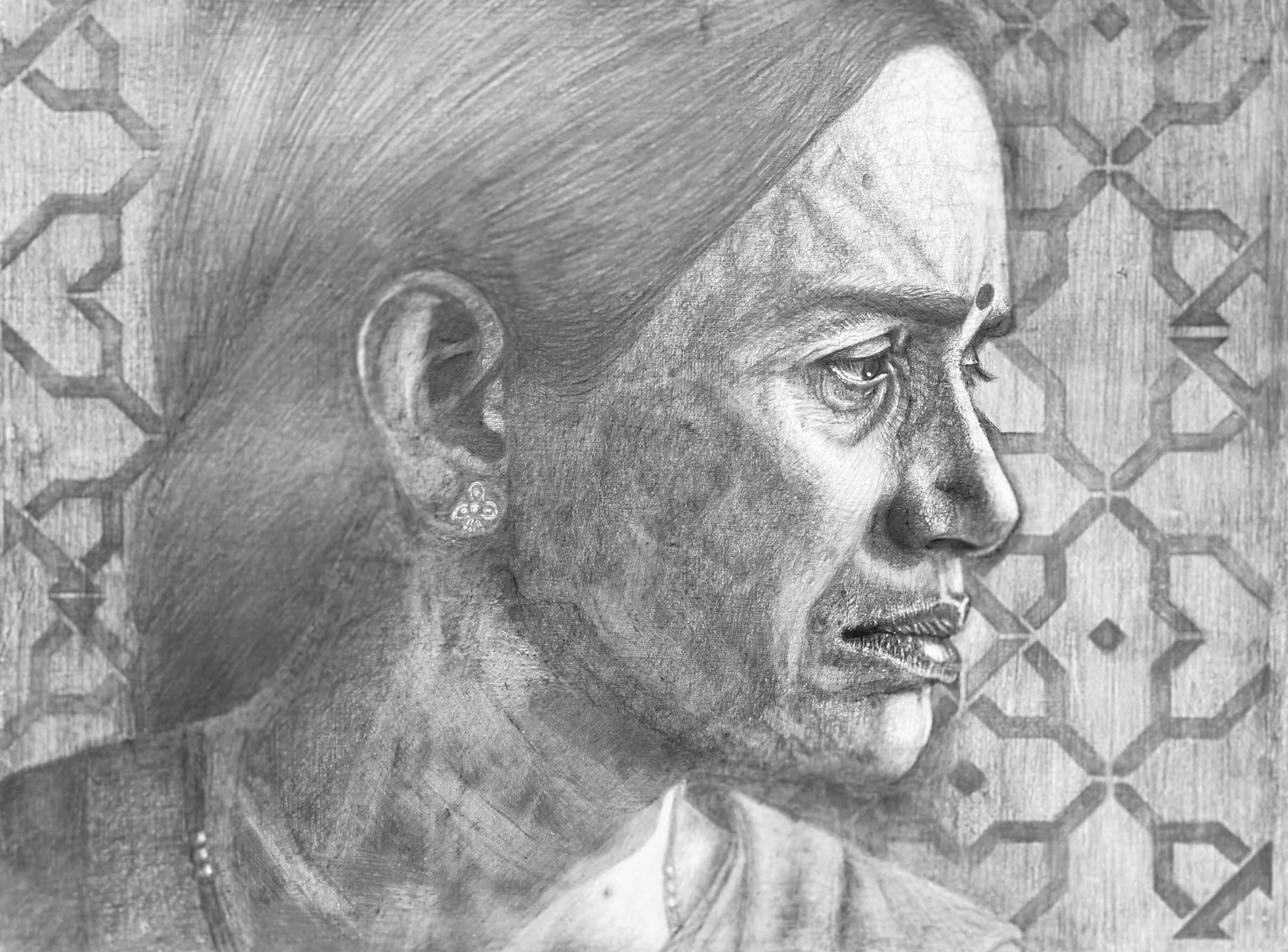 A hand-drawn portrait of Asha Devi, mother of the December 16 victim, pays ode to her as a real-life shero. A hand-drawn portrait of Asha Devi, mother of the December 16 victim, pays ode to her as a real-life shero.