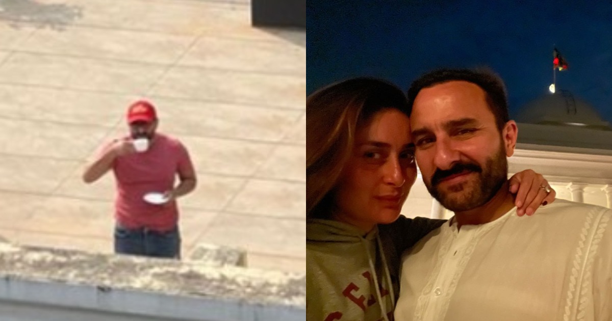 Kareena Kapoor shares a pic of Saif Ali Khan enjoying a hot beverage with her from his house's terrace.&nbsp;