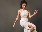 Nushrratt Bharuccha oozes oomph in <span class='webrupee'>₹</span>8.5k halter neck top, side slit pants(Instagram/nushrrattbharuccha) Nushrratt Bharuccha oozes oomph in <span class='webrupee'>₹</span>8.5k halter neck top, side slit pants(Instagram/nushrrattbharuccha)