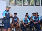 Rohit Sharma with India's U-19 team(Twitter/@BCCI) Rohit Sharma with India's U-19 team(Twitter/@BCCI)