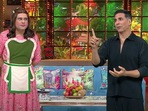 Akshay Kumar and Krushna Abhishek on The Kapil Sharma Show.
