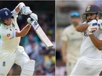 Joe Root (L) and Rohit Sharma.(AP) Joe Root (L) and Rohit Sharma.(AP)
