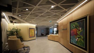 Wide open corridors in Microsoft’s new office are fitted with vibrant murals depicting the region’s flora and fauna. (Sourced) Wide open corridors in Microsoft’s new office are fitted with vibrant murals depicting the region’s flora and fauna. (Sourced)