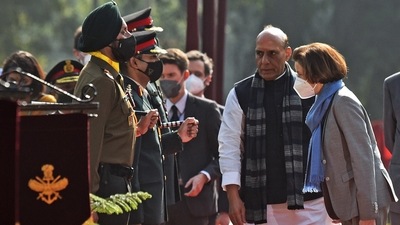 "The 3rd Annual Defence Dialogue between India and France will be held at 'Vigyan Bhawan' in New Delhi today. Raksha Mantri Shri @rajnathsingh will attend the meeting with his French counterpart Ms @florence_parly," Defence Minister of India tweeted. (ANI) "The 3rd Annual Defence Dialogue between India and France will be held at 'Vigyan Bhawan' in New Delhi today. Raksha Mantri Shri @rajnathsingh will attend the meeting with his French counterpart Ms @florence_parly," Defence Minister of India tweeted. (ANI)