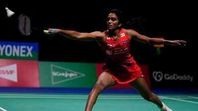 Huelva: India's P.V. Sindhu competes against Thailand's Pornpawee Chochuwong during their badminton match at the BWF World Championships in Huelva, Spain. (AP)