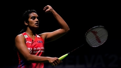 Huelva: India's P.V. Sindhu competes against Thailand's Pornpawee Chochuwong during their badminton match at the BWF World Championships in Huelva, Spain. (AP) Huelva: India's P.V. Sindhu competes against Thailand's Pornpawee Chochuwong during their badminton match at the BWF World Championships in Huelva, Spain. (AP)