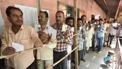 The bill proposes an amendment of section 23 of the RP Act, 1950, allowing the linking of electoral roll data with the Aadhaar ecosystem to “curb the menace of multiple enrollment of the same person in different places”. (HT File) The bill proposes an amendment of section 23 of the RP Act, 1950, allowing the linking of electoral roll data with the Aadhaar ecosystem to “curb the menace of multiple enrollment of the same person in different places”. (HT File)