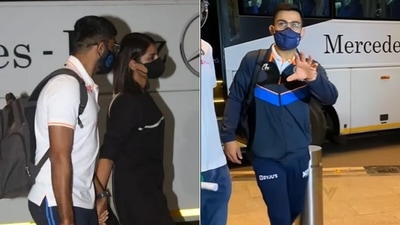 Virat Kohli and Anushka Sharma arrive at a hotel in South Africa. (Screengrab) Virat Kohli and Anushka Sharma arrive at a hotel in South Africa. (Screengrab)
