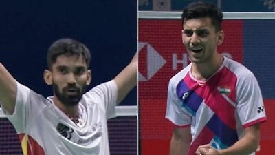 Lakshya Sen and Kidambi Srikanth guaranteed themselves a place in the semi-finals.&nbsp; (Screengrab)