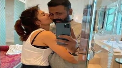 When Sukesh Chandrashekhar was out on bail early this year, he reportedly flew to Chennai on a private jet and met Jacqueline Fernandez. These photos went viral. When Sukesh Chandrashekhar was out on bail early this year, he reportedly flew to Chennai on a private jet and met Jacqueline Fernandez. These photos went viral. 