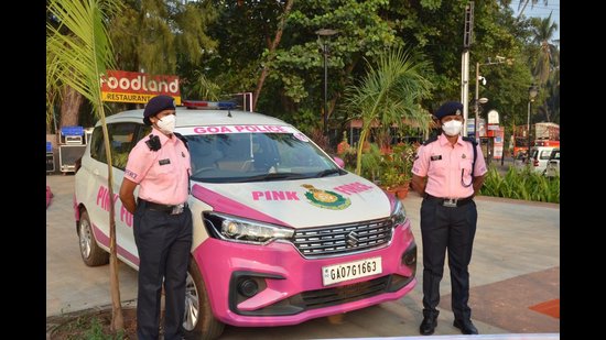 The Goa government has launched a special Pink Police Force especially to help tourists, women and children in need. (HT PHOTO.)