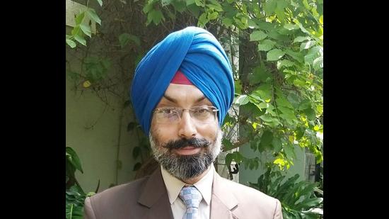 City-based author and lawyer Navdeep Singh (in picture) launched his new book ‘March to Justice: Global Military Law Landmarks’. (HT Photo)