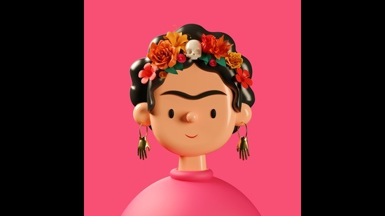A toy face of Frida Kahlo by Amrit Pal Singh is part of the exhibition. A toy face of Frida Kahlo by Amrit Pal Singh is part of the exhibition.
