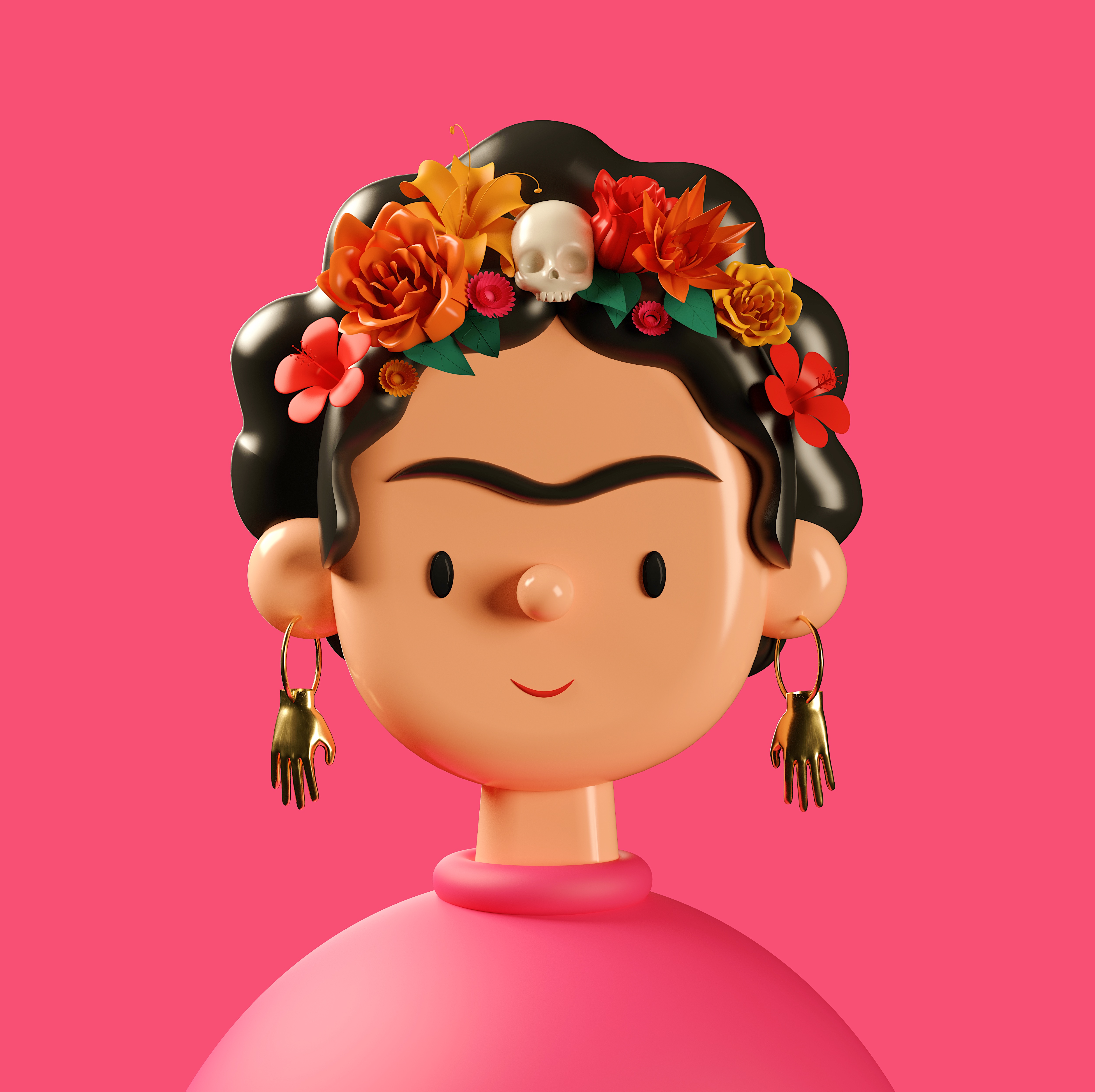 A toy face of Frida Kahlo by Amrit Pal Singh is part of the exhibition. A toy face of Frida Kahlo by Amrit Pal Singh is part of the exhibition.