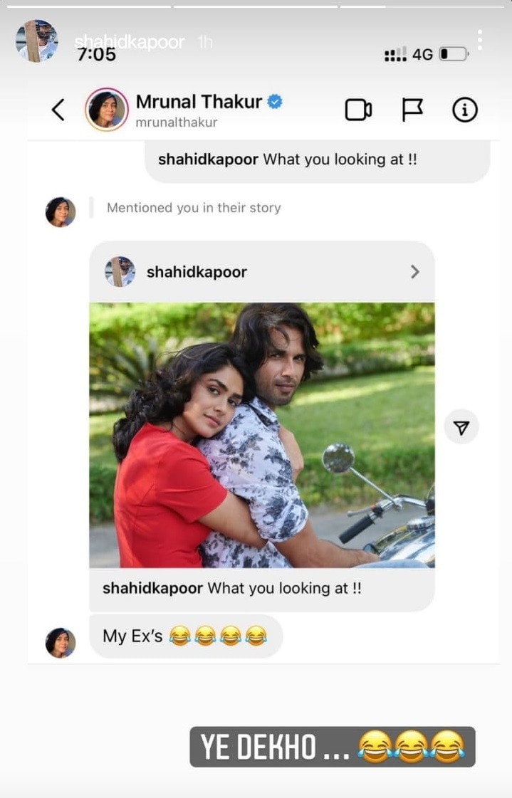 Shahid Kapoor revealed his private conversation with Mrunal Thakur.