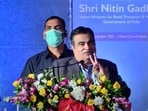 Union minister Nitin Gadkari addressing the National Conference on 'Investment Opportunities - Highway, Transport And Logistics' on Friday.