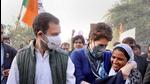 Congress leaders Rahul Gandhi and Priyanka Gandhi Vadra in Amethi on Saturday. (PTI Photo) Congress leaders Rahul Gandhi and Priyanka Gandhi Vadra in Amethi on Saturday. (PTI Photo)