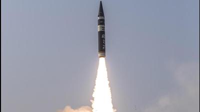 The new generation nuclear-capable ballistic missile, named Agni P, can strike targets at a maximum range of 2,000 km. (PHOTO: DEFENCE MINISTRY.) The new generation nuclear-capable ballistic missile, named Agni P, can strike targets at a maximum range of 2,000 km. (PHOTO: DEFENCE MINISTRY.)