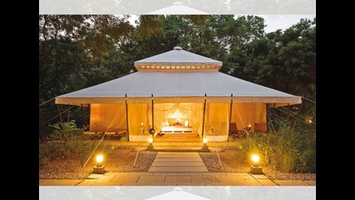 The tents at Aman-i-Khas are cosy and overlook an expansive, rugged landscape The tents at Aman-i-Khas are cosy and overlook an expansive, rugged landscape