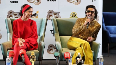 Deepika Padukone and Ranveer Singh at an event in Jeddah. (Instagram)