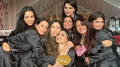 Mouni Roy celebrating in Goa with her gang of girls. Mouni Roy celebrating in Goa with her gang of girls.