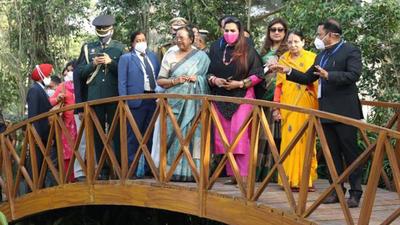 The first lady of India, Savita Kovind (in picture), had inaugurated the Chandigarh Bird Park on November 16. Extra precautions will be taken to ensure that birds don’t come in direct contact with the lamps, which are likely to raise the temperature inside the enclosures up to 10 degrees. (HT file photo) The first lady of India, Savita Kovind (in picture), had inaugurated the Chandigarh Bird Park on November 16. Extra precautions will be taken to ensure that birds don’t come in direct contact with the lamps, which are likely to raise the temperature inside the enclosures up to 10 degrees. (HT file photo)