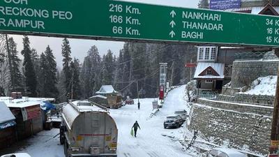 Snow-covered Narkanda market in Shimla on Saturday. Manali, McLeodganj and Dalhousie received mild snow. The minimum temperatures dropped a few more notches in Himachal. (HT Photo) Snow-covered Narkanda market in Shimla on Saturday. Manali, McLeodganj and Dalhousie received mild snow. The minimum temperatures dropped a few more notches in Himachal. (HT Photo)