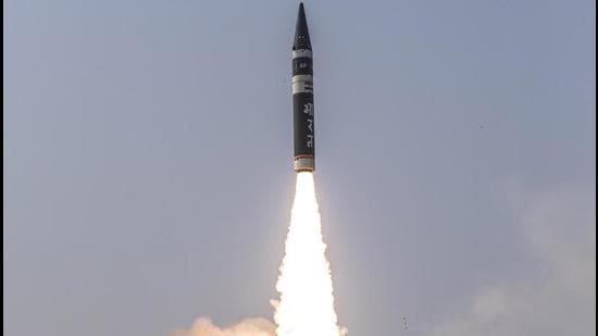 The new generation nuclear-capable ballistic missile, named Agni P, can strike targets at a maximum range of 2,000 km. (PHOTO: DEFENCE MINISTRY.) The new generation nuclear-capable ballistic missile, named Agni P, can strike targets at a maximum range of 2,000 km. (PHOTO: DEFENCE MINISTRY.)