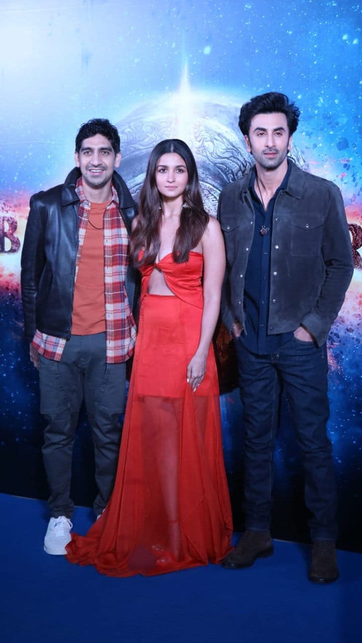 Brahmastra box office: Ayan Mukerji, Alia Bhatt and Ranbir Kapoor at the poster launch event. (File Photo)