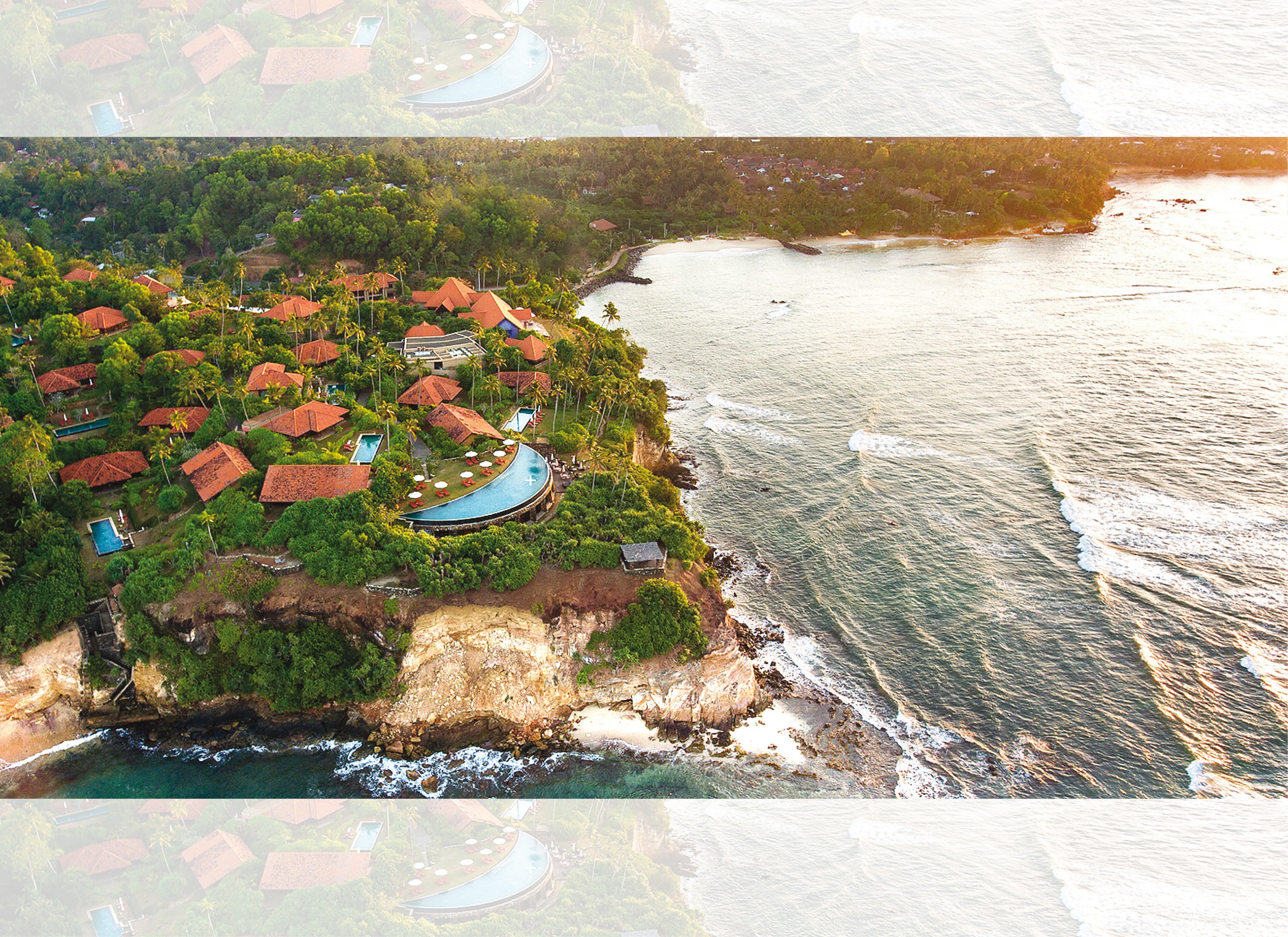 The resort at Cape Welligama is perched on a cliff overlooking the bay not far from Galle The resort at Cape Welligama is perched on a cliff overlooking the bay not far from Galle