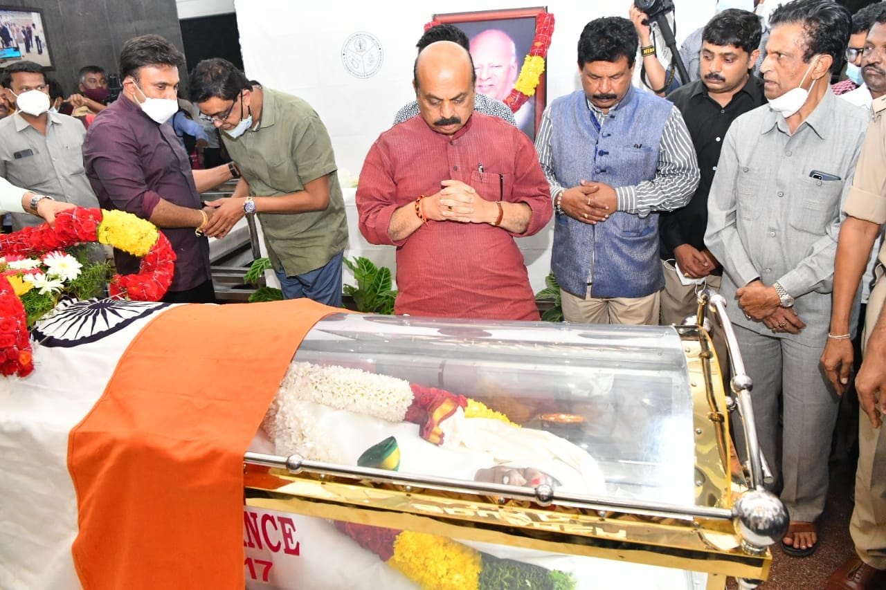 RL Jalappa was credited with the establishment of many educational institutions and social work, CM Bommai said. (ANI Photo) RL Jalappa was credited with the establishment of many educational institutions and social work, CM Bommai said. (ANI Photo)