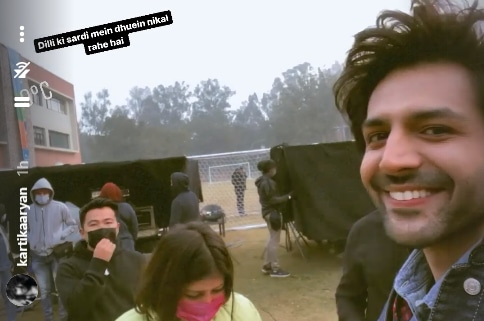 Kartik Aaryan shoots in Delhi.(Instagram)