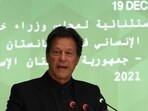 Pakistan's Prime Minister Imran Khan speaks during the 17th extraordinary session of the OIC Council of Foreign Ministers on the Afghanistan situation, in Islamabad, Pakistan.(Reuters)
