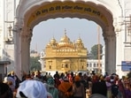 Sikh devotees arrive to pay respect at the Golden Temple in Amritsar.&nbsp;