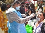 Delhi on Sunday logged the biggest single-day jump in Covid-19 cases in six months, with 107 infections. (PTI PHOTO.) Delhi on Sunday logged the biggest single-day jump in Covid-19 cases in six months, with 107 infections. (PTI PHOTO.)