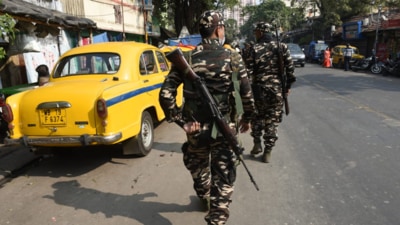 The incident took place near the polling station at Taki Boy’s School in KMC ward No 36 (HT photo) The incident took place near the polling station at Taki Boy’s School in KMC ward No 36 (HT photo)