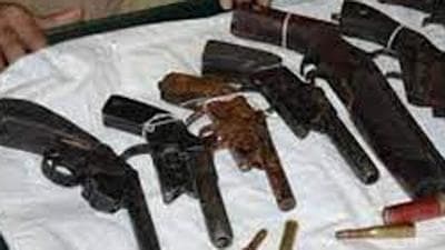 In cases of weapons seized from city criminals, Delhi police have in these years pinned the source of country made pistols to illegal factories in places such as Meerut, Muzaffarnagar, Aligarh, Agra, Mathura, Ghaziabad. (HT Photo)