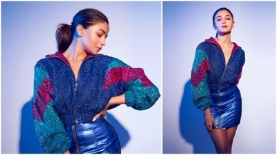Alia Bhatt has the perfect outfit for holiday season parties. The actor recently stunned in a crop jacket and skirt set which she wore for the promotions of her upcoming film Brahmastra. (Instagram/@anaitashroffadajania) Alia Bhatt has the perfect outfit for holiday season parties. The actor recently stunned in a crop jacket and skirt set which she wore for the promotions of her upcoming film Brahmastra. (Instagram/@anaitashroffadajania)