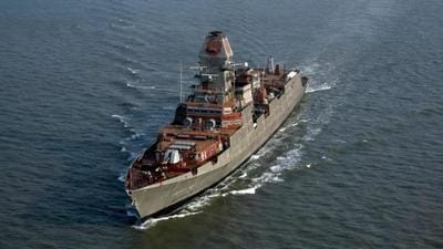 Mormugao is the second stealth destroyer under P-15B --- the first, INS Visakhapatnam, was commissioned in the navy on November 21 in Mumbai. Mormugao is expected to join the naval fleet by mid-2022. (PHOTO: Indian Navy.)