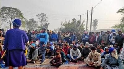 Kapurthala police and Sikhs groups protesting over the incident in Kapurthala. (File photo) Kapurthala police and Sikhs groups protesting over the incident in Kapurthala. (File photo)