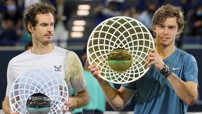 Andrey Rublev downs Andy Murray to win Abu Dhabi exhibition event (TWITTER)
