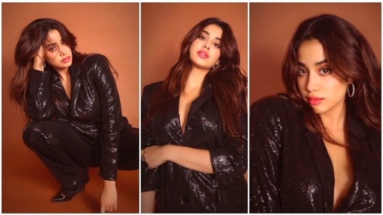 When it comes to fashion, Janhvi Kapoor knows it all. The actor has been sharing some stunning photos of herself with her fans. Recently, she took to her Instagram handle to upload a few stills in a shimmery pantsuit.(Instagram/@tanghavri)